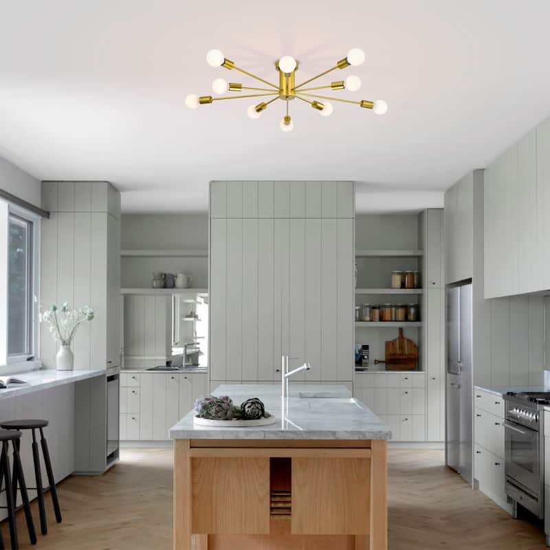 Pimlin 10-Light Baton Style Semi-Flush Mount Ceiling Lamp