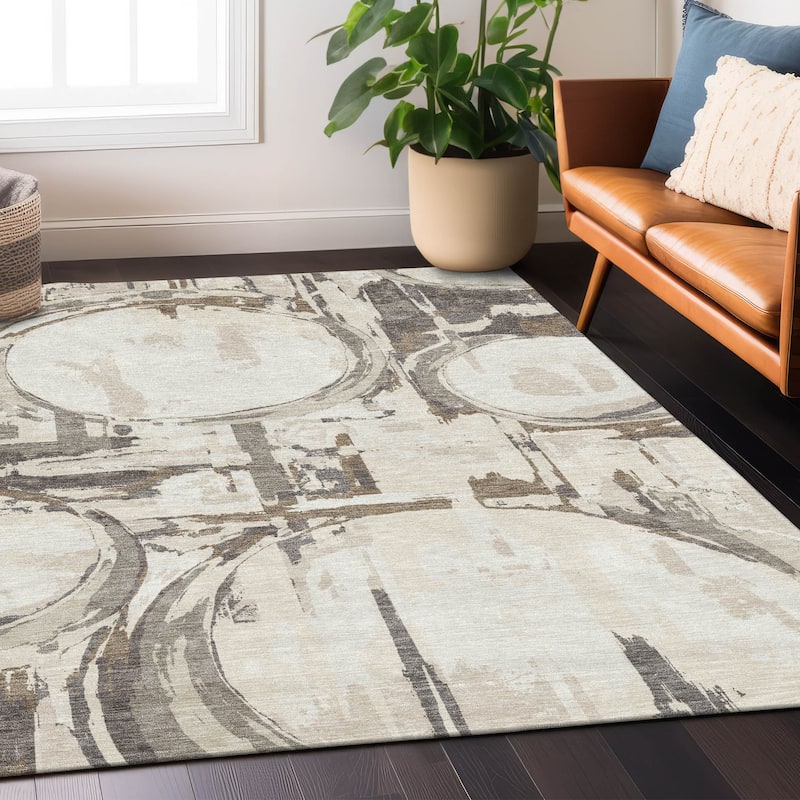 Machine Washable Indoor/ Outdoor Chantille Contemporary Rug