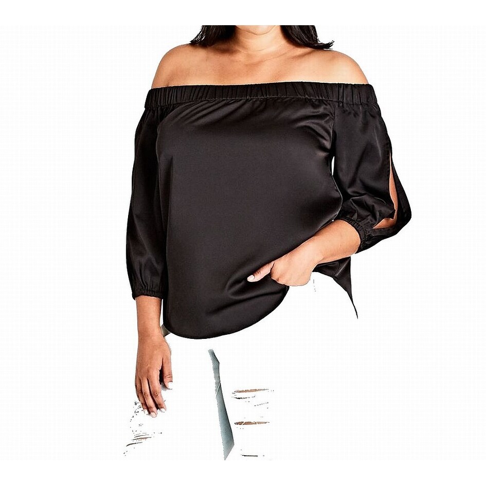 black satin blouse plus size