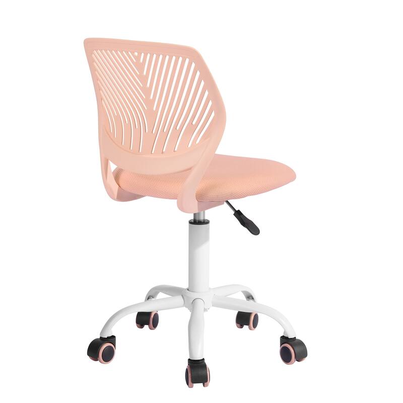 HomyLin Armless Swivel Kids Desk Chair with Mesh Padded Seating