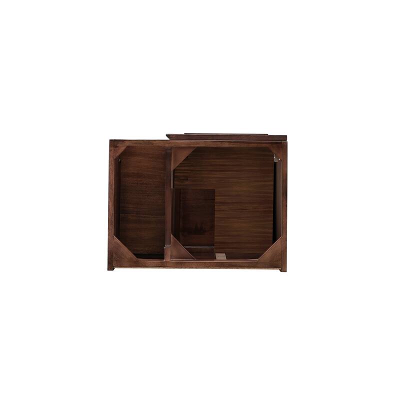 James Martin Vanities Alicante 24" Single Vanity Cabinet, Mid Century Acacia w/ White Glossy Composite Stone Top