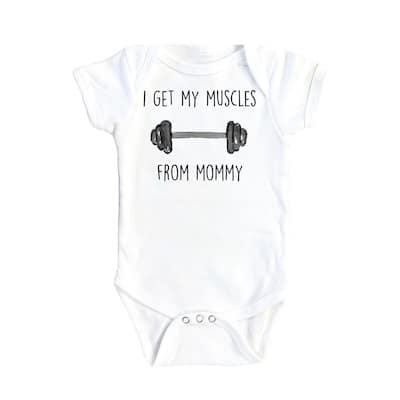 Gym Muscles Mommy - Baby Boy Girl Clothes Infant Bodysuit Funny Cute Newborn