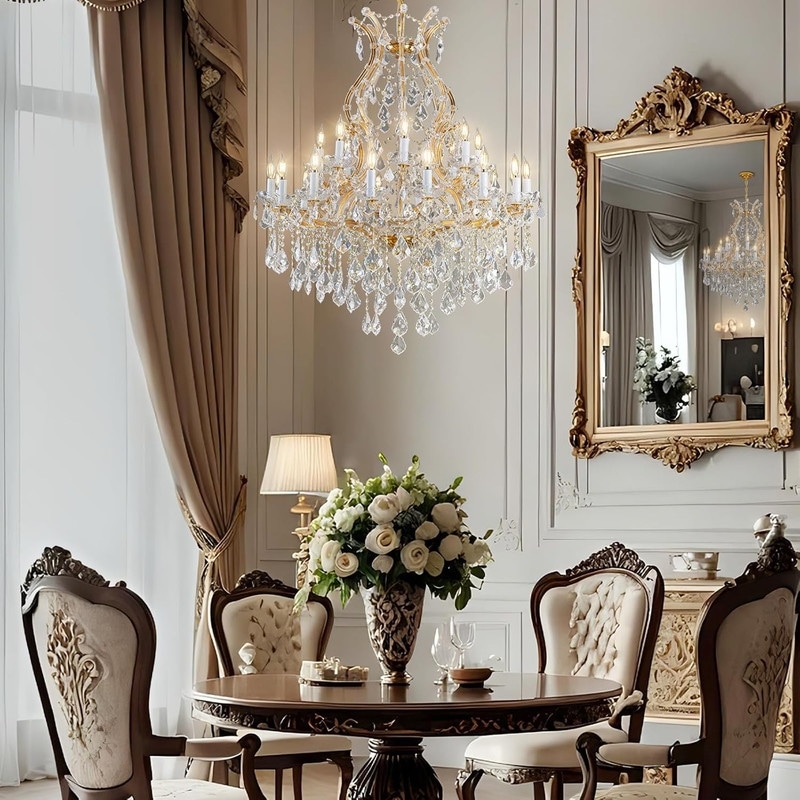 KAYLA 24 Lights Gold Candle Chandelier - On Sale - Overstock