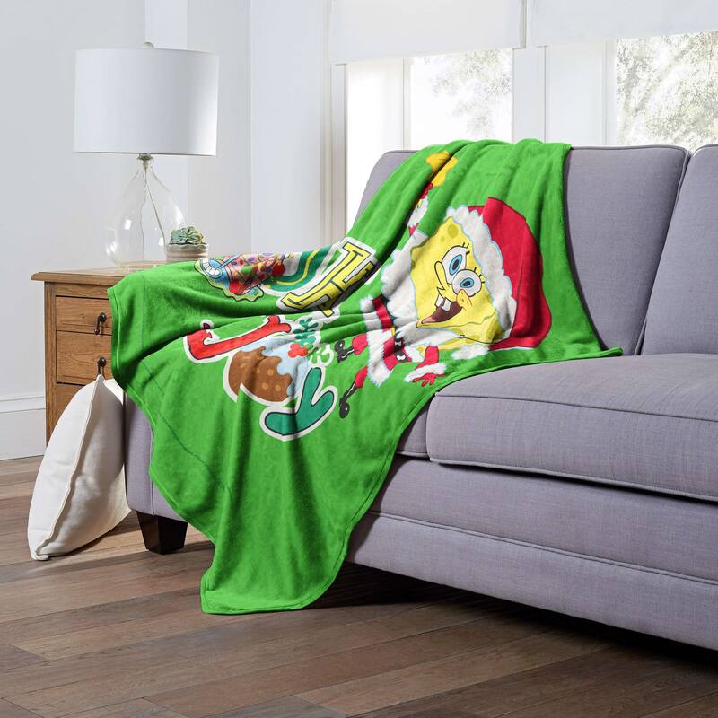 Nickelodeon Spongebob Squarepants Christmas Silk Touch Throw Blanket