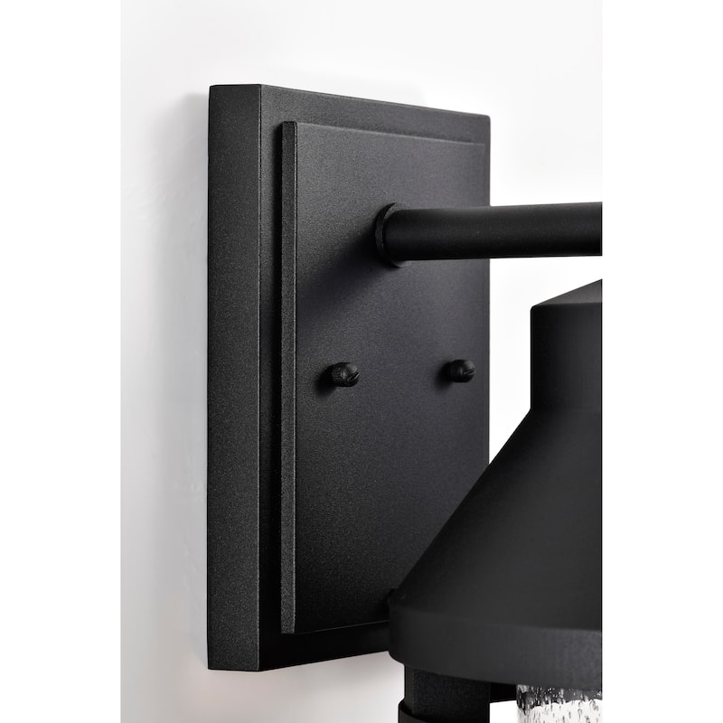 Wilton 1 Light Large Wall Lantern Matte Black with Clear Seeded Glass