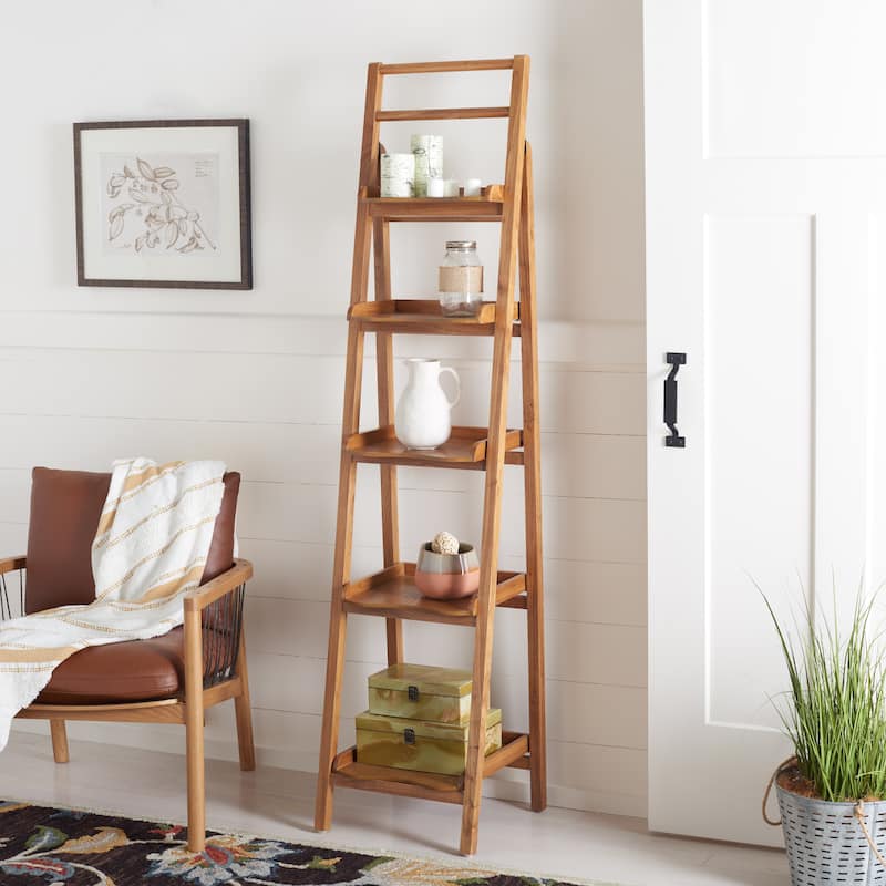 SAFAVIEH Ricca Distressed Ivory Leaning Etagere - 16.5" x 15" x 71.3" - 17Wx15Dx71H