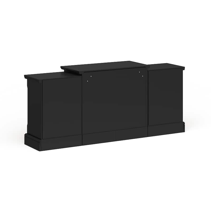 SEI Furniture Hay River Black Electric Fireplace with Bookcases