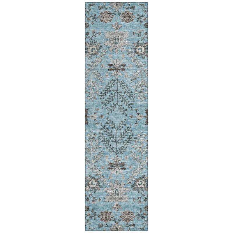 Machine Washable Indoor/ Outdoor Boho Traditional Chantille Rug
