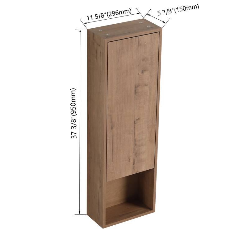 Beingnext 12"/24" Floating Bathroom Side Cabinet With Soft Close Door and an Adjustable Shelf