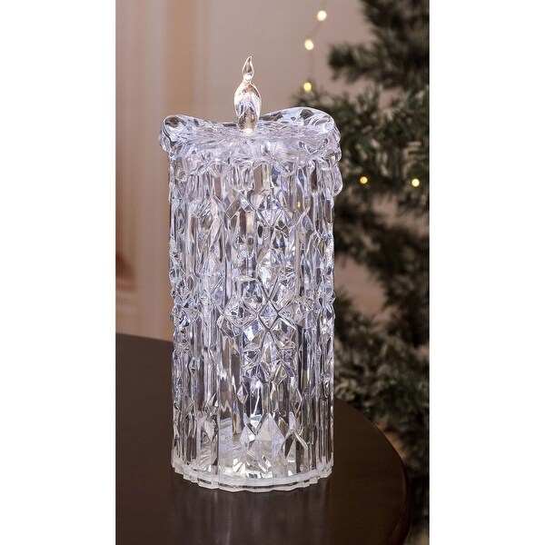 Set of 4 Clear Diamond Cut Large Bi-Color LED Candles - Overstock ...