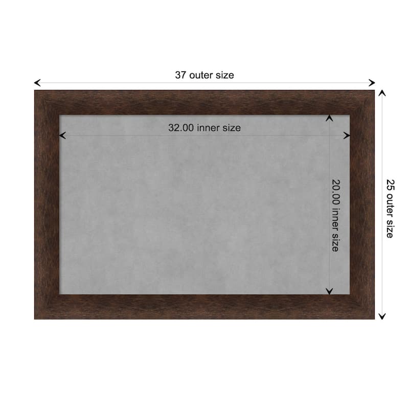 Amanti Art Warm Walnut Framed Magnetic Board - Board Size 32x20