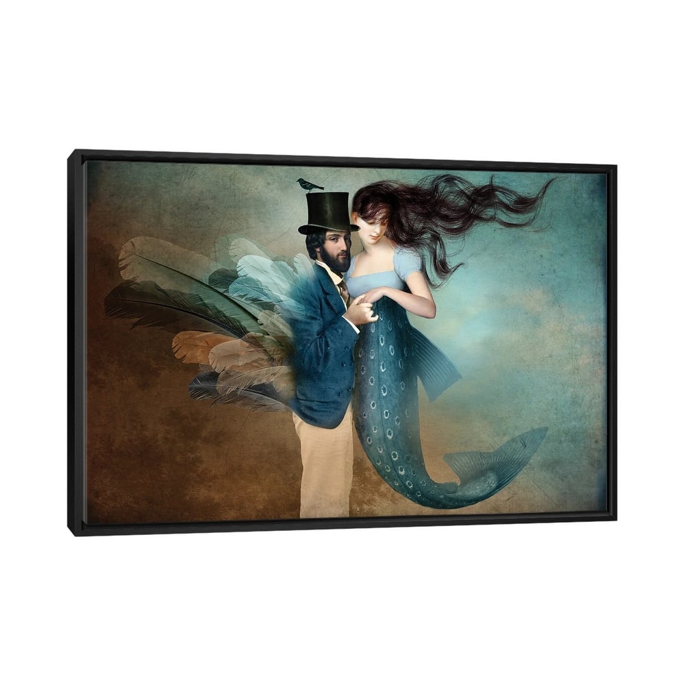 iCanvas "A Mermaids Love" by Catrin Welz-Stein Framed Canvas Print