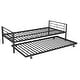 preview thumbnail 14 of 16, Black Twin over Twin Metal Bunk Bed with Trundle & Guardrail