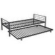 preview thumbnail 14 of 16, Black Twin over Twin Size Metal Bunk Bed with Trundle, Separable