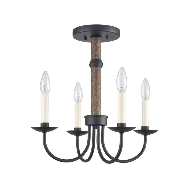 Elk Home Neville 20'' Wide 4-Light Semi Flush Mount - Charcoal Black