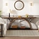 preview thumbnail 22 of 24, 2-Tier Narrow Long Console Sofa Table with Semi-Circular Frame for Entryway,Gray Hallway Accent Tables
