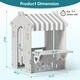 preview thumbnail 5 of 5, Gray Kids Playhouse with Cute Kids Pretend Play Kitchen Toys Set, Outdoor Playhouse for Toddlers Aged 1-3