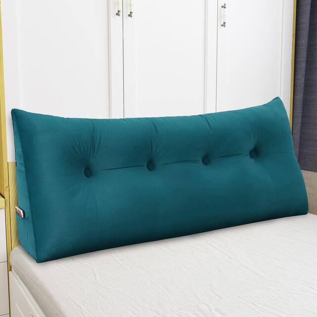 WOWMAX Bed Wedge Bolster Sit Up Reading Pillow Backrest - Cyan