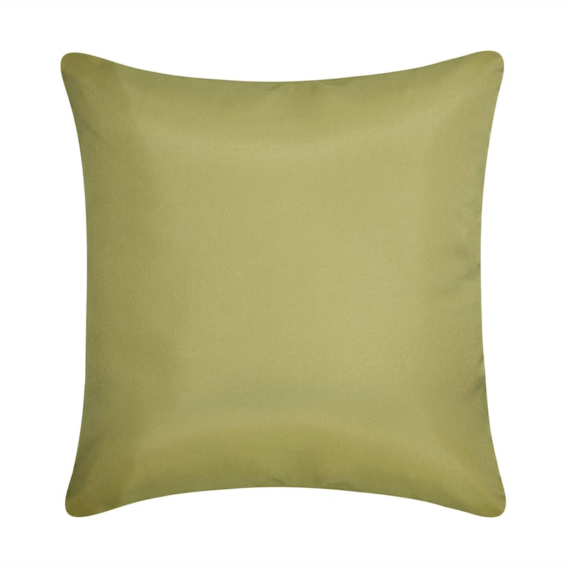 Edie At Home Fine Line Embroidered Floral 18x18 Indoor & Outdoor Decorative Pillow, Lime Green