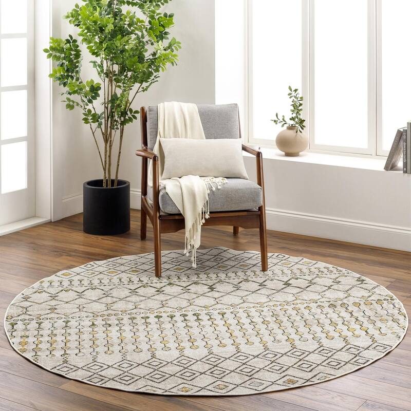 Livabliss Lavadora Bohemian Diamond Washable Area Rug