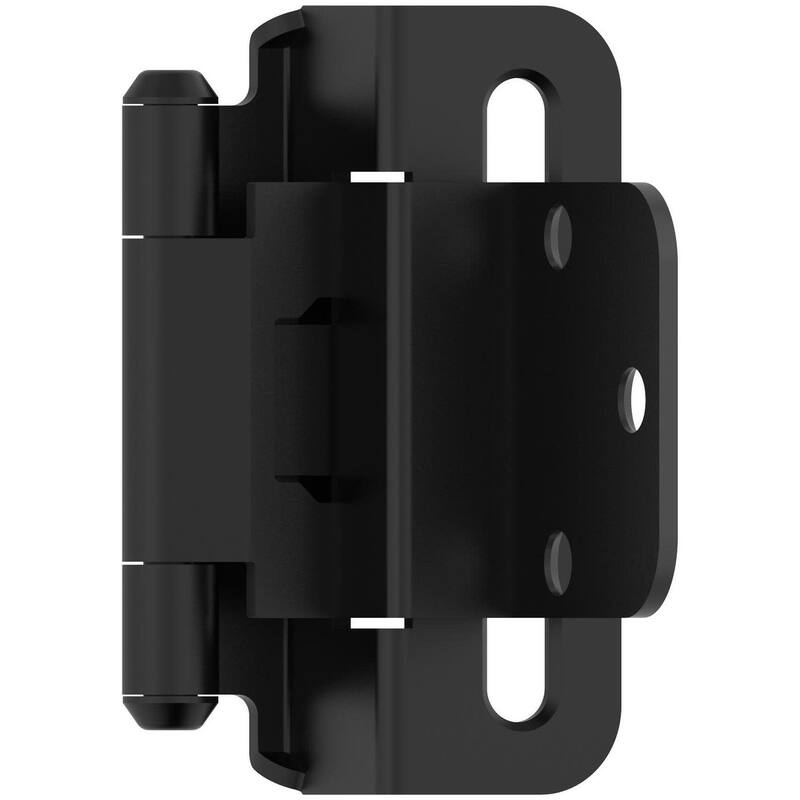 Amerock BP7565 Functional Hardware 3/8" Inset Wrap Cabinet Door Hinge - Matte Black