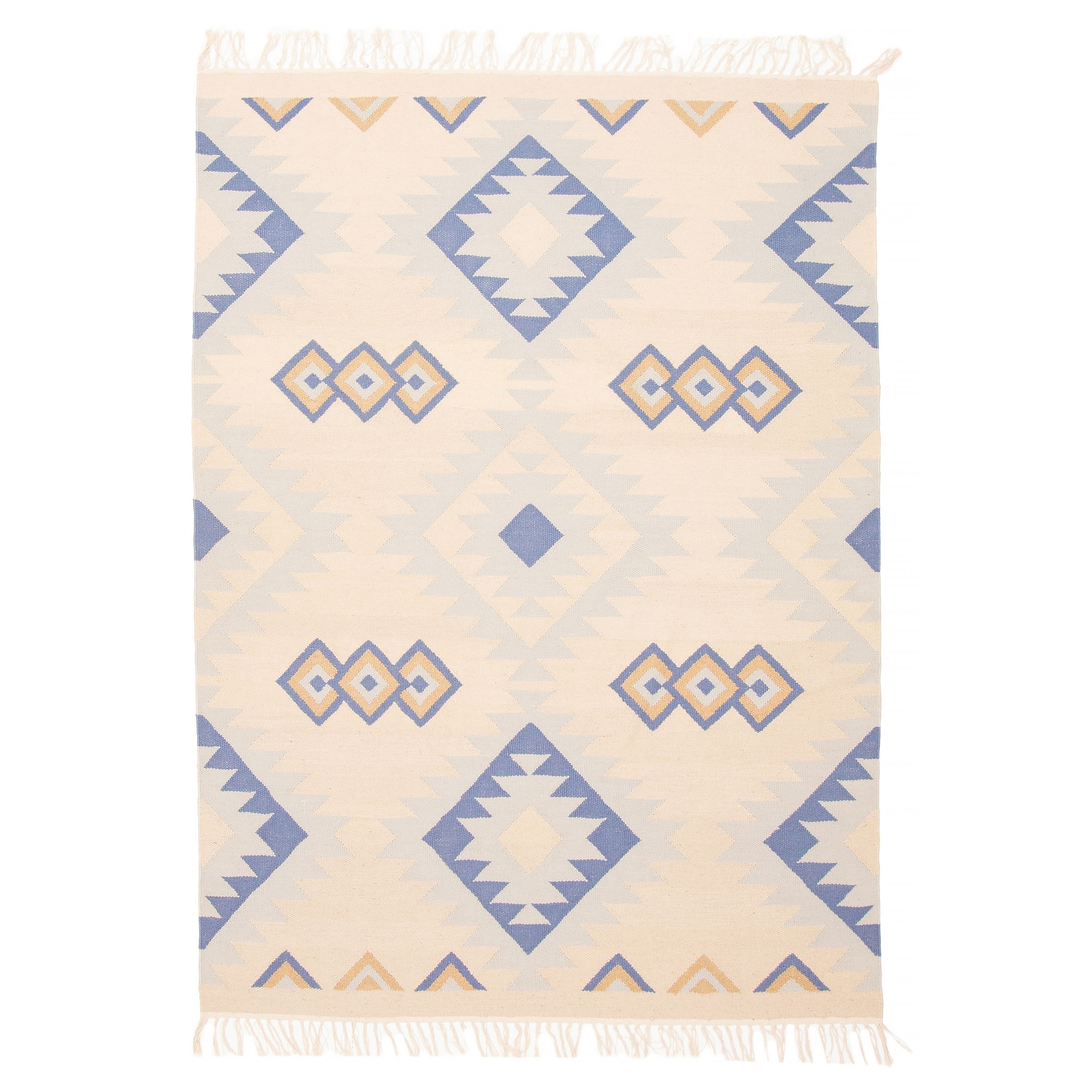 ECARPETGALLERY Flat-Weave Ankara FW Beige Wool Kilim - 5'0 x 7'1