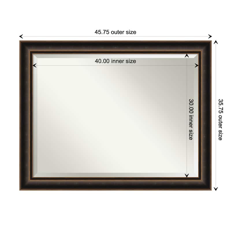 Villa Oil Rubbed Bronze Beveled Wood Framed Wall Mirror - Villa Oil Rubbed Bronze - Glass Size 40x30