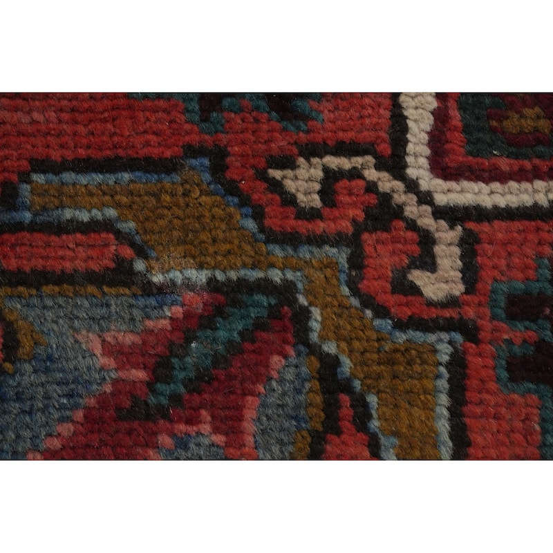 Hand Knotted Oriental 100% Wool Carpet Traditional Medallion Red Heriz Area Rug - 11' 7'' X 8' 11''