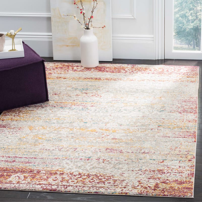 SAFAVIEH Aria Janos Vintage Boho Oriental Rug - 5'1" x 7'3" - Red/Creme