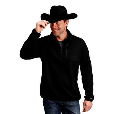 Stetson Western Sweatshirt Mens 1/4 Zip Black 11-014-0120-6049 BL