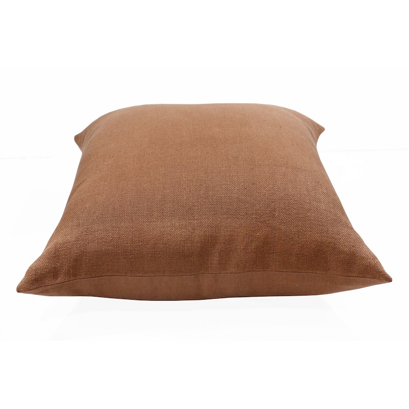 Sevita Hand-Woven Solid Linen Throw Pillow, 20" x 20"