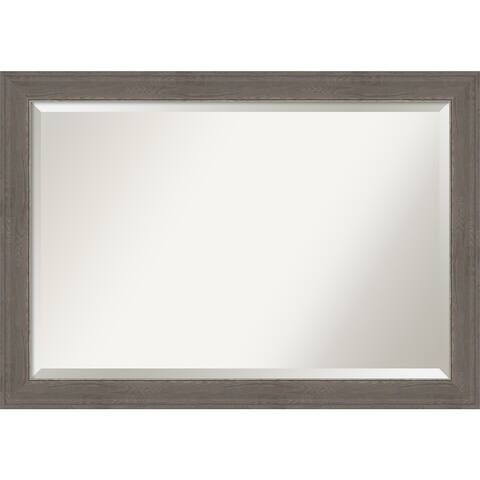 Beveled Wall Mirror - Alta Brown Grey Frame