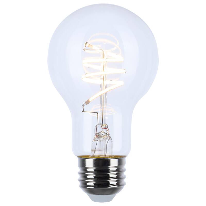 6W LED Reminiscent Flex Gray Coil Filament A19 Medium Base 2700K CCT 120V - Clear