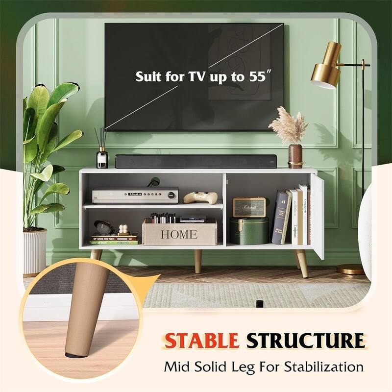 Mid-Century Modern TV Stand - 15.7"D x 55"W x 21.8"H