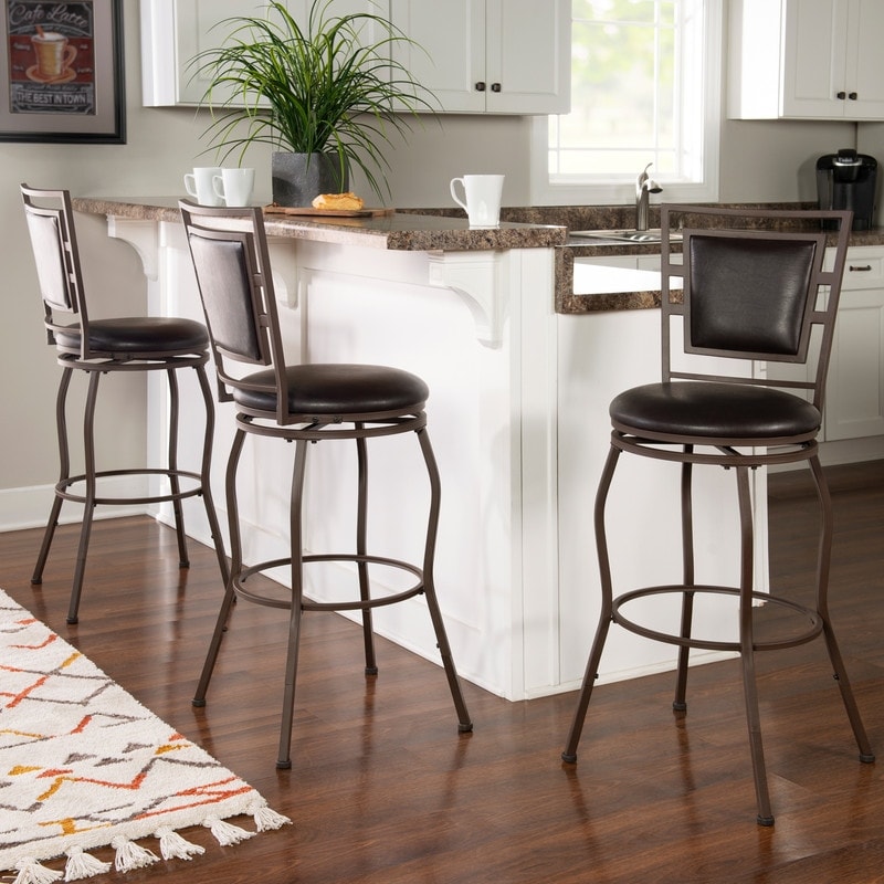 Linon Copper Grove Nantucket Adjustable Bar Stools (Set of 3)
