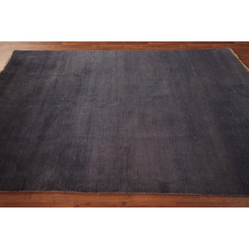 Grays & Blues Gabbeh Modern Area Rug Hand-Knotted Wool Carpet - 5'3" x 7'10"