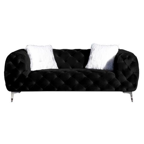 4-piece Upholstered Velvet Sofa Set,Including Armchair, Loveseat, 3-Seater Sofa, Ottoman