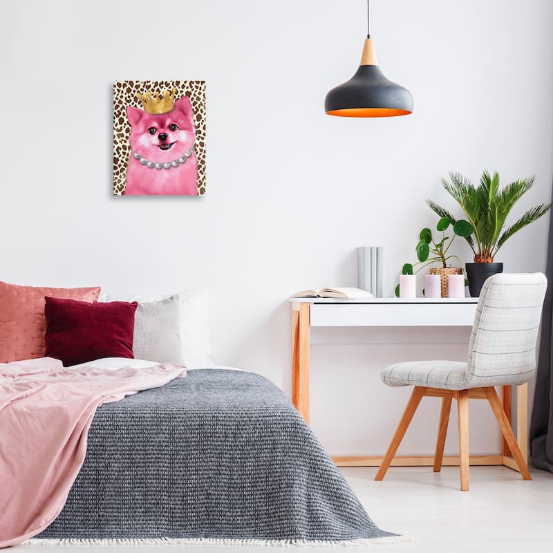 Stupell Pink Royal Pomeranian Canvas Wall Art Design By Matthew Piotrowicz