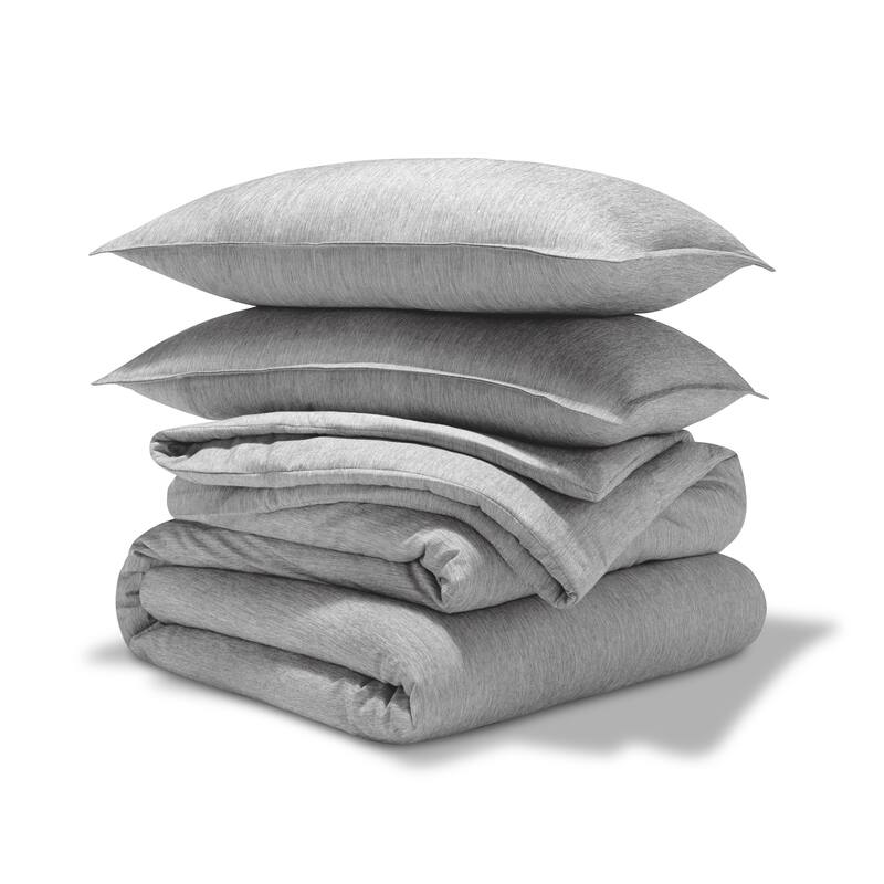 Bare Home Hypoallergenic Down Alternative Comforter Set - Full - Heathered Pewter