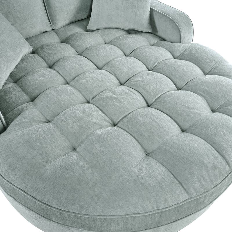 Christopher Knight Home - Modern Upholstered Chenille Fabric Sofa Bed with Tufted Seat and Detachable Pillows