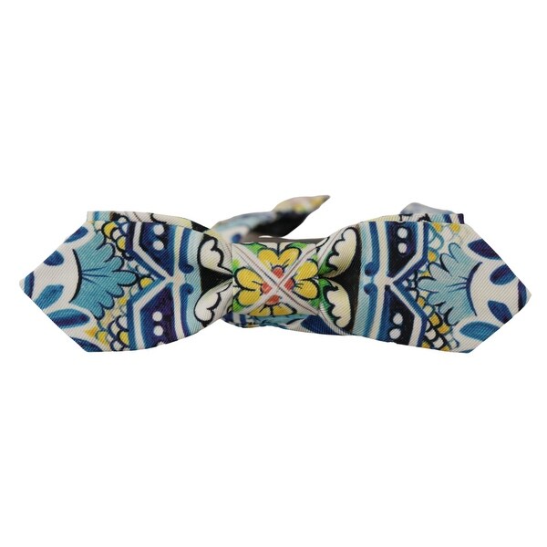 Dolce & Gabbana Majolica Print Silk Bow Men's Tie - One Size