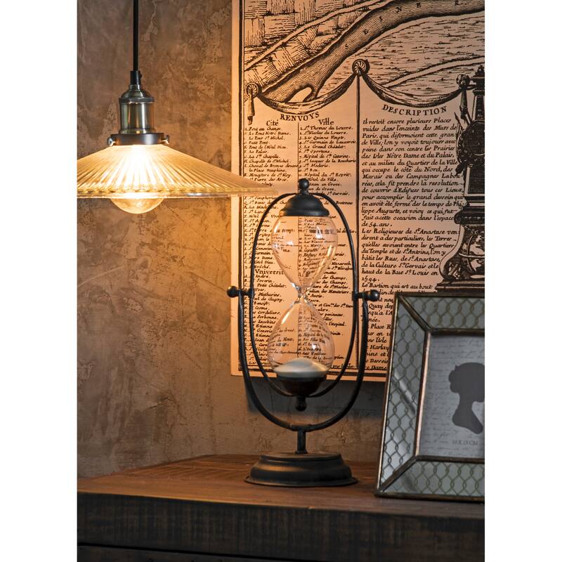 Decorative Metal Hourglass with White Sand