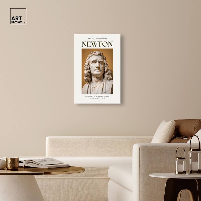 Newton's Likeness in Marble Canvas by Art Remedy, Gallery Wrapped