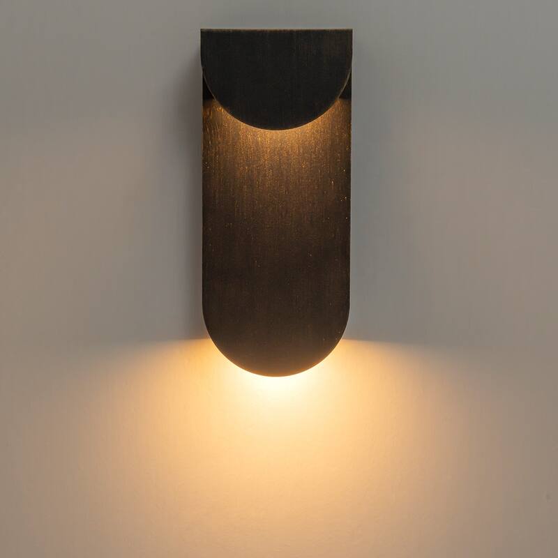 2-Light 12" Outdoor Linear Integrated LED Wall Sconce - 11.7-in H x 5.1-in W x 2.8-in D