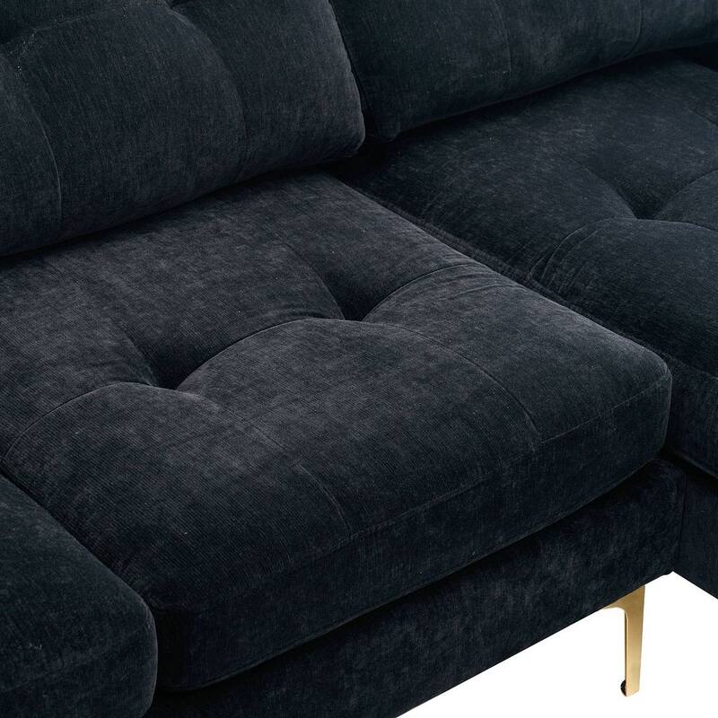 L-Shape Convertible Sectional Sofa Couch, Living Room Sectional with Movable Ottoman for Living Room, Apartment, Office