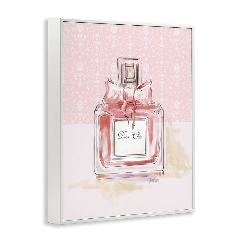 Stupell Diva Chic Pink Perfume Framed Giclee Art Design By Carol Robinson