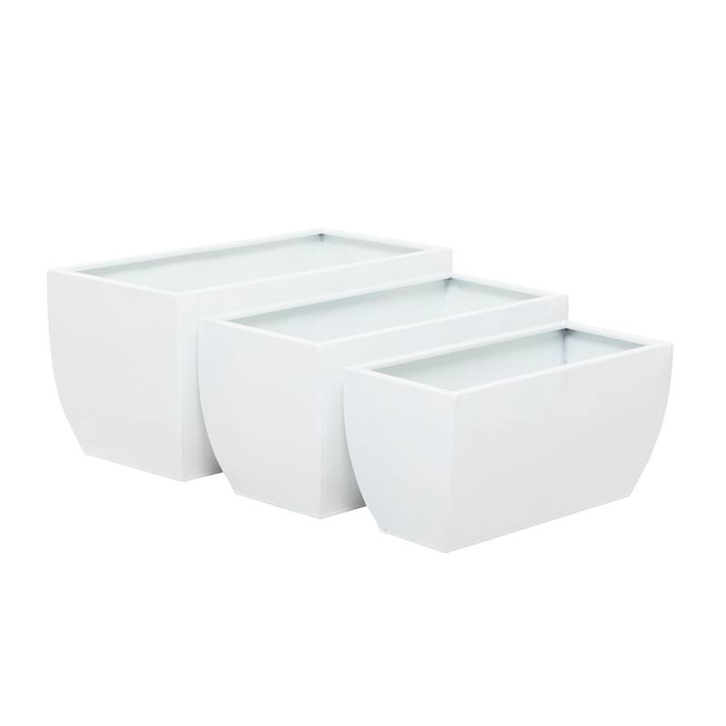Metal Modern Planter (Set of 3) - S/3 20", 18", 16"W
