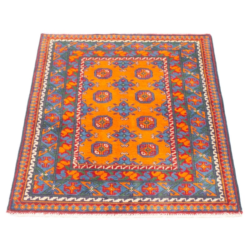 ECARPETGALLERY Hand-knotted Afghan Burnt Orange Wool Rug - 3'3 x 4'11