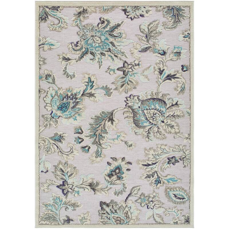 Livabliss Big Sur Nautical & Coastal Floral & Botanical Outdoor Area Rug