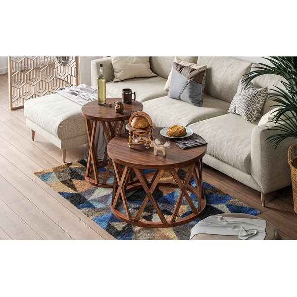 Small Coffee Table Farmhouse Coffee Table Set Vintage Style With